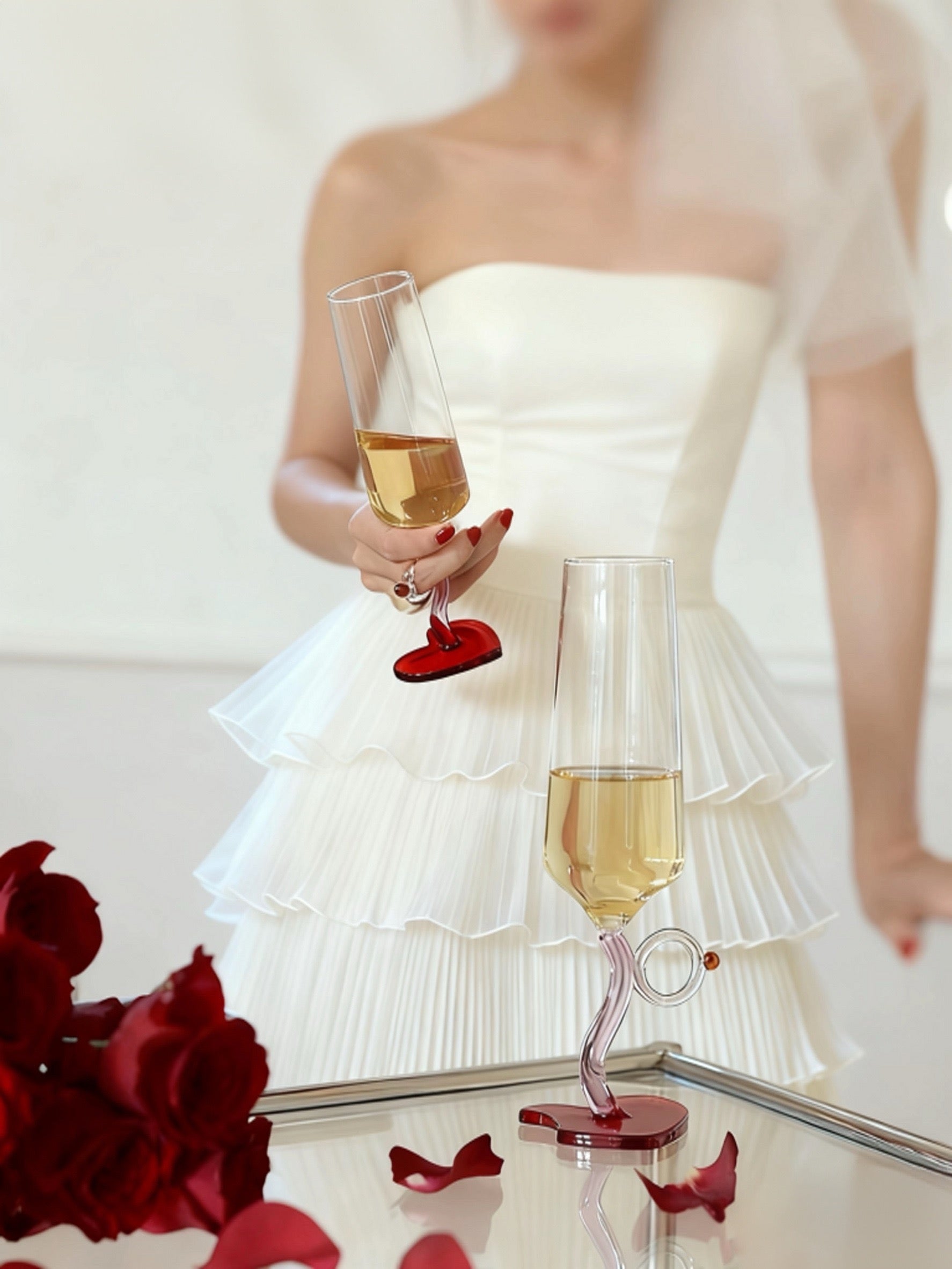 💞 Heart to Heart Glasses (Ring Handle · Heart Base)