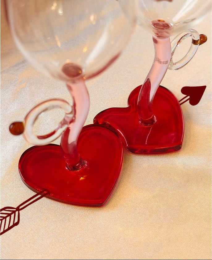 💞 Heart to Heart Glasses (Ring Handle · Heart Base)